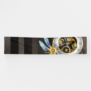 Banderoles Horloge à vapeur avec libellule mécanique