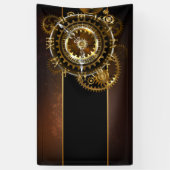 Banderoles Horloge Steampunk avec des engrenages anciens (Vertical)