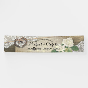Banderoles Horseshoe Hydrangea Country Rustic Mariage Bienven