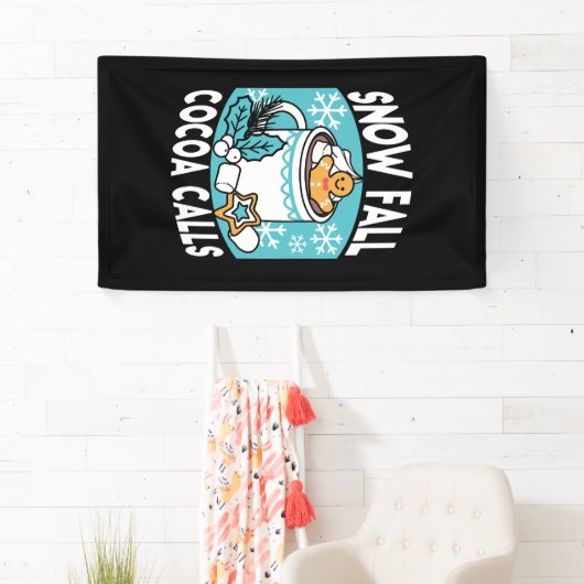 Banderoles Hot Cocoa and Winter Charm - Snow Fall Cocoa Calls (En situation)