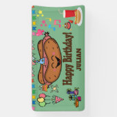 Banderoles hot dog themed personalized birthday (Verticale)