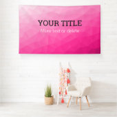 Banderoles Hot pink geometric mesh Triangle custom text (Insitu)
