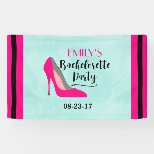 Banderoles Hot rose Stiletto High Heure Bachelorette Party (Horizontal)
