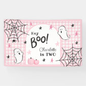 Banderoles Houndstooth rose Halloween Ghost Anniversaire Hey  (Horizontal)