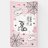 Banderoles Houndstooth rose Halloween Ghost Anniversaire Hey  (Vertical)
