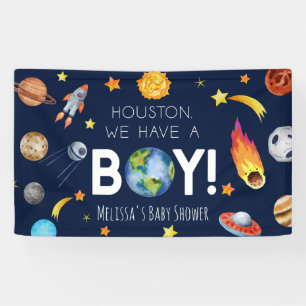 Banderoles Houston Nous Avons Un Baby shower Spatial Boy Gala