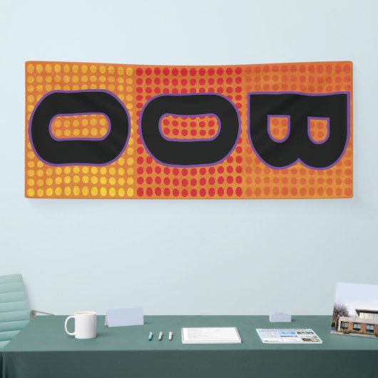 Banderoles Huez le point de polka orange Halloween (Salon professionnel)