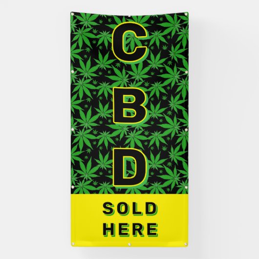 Banderoles Huile CBD Premium Vendu Ici Adv Large (Verticale)