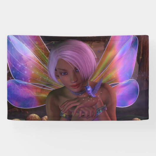 Banderoles Hummingbird Guardian Fairy Imaginaire Art (Horizontal)