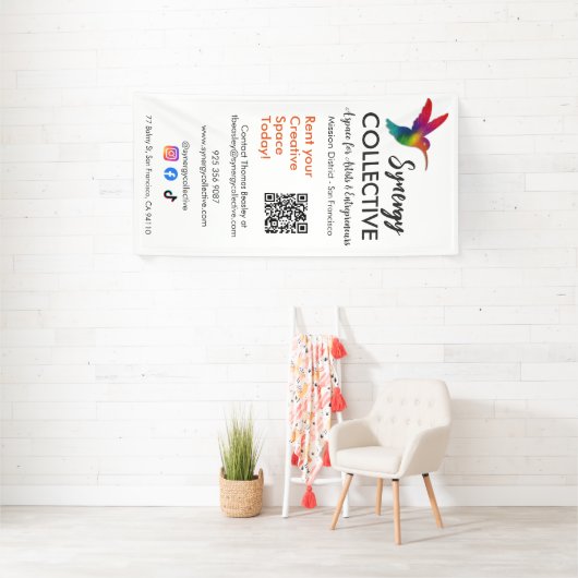 Banderoles Hummingbird Modern Business Logo Code QR (Insitu)