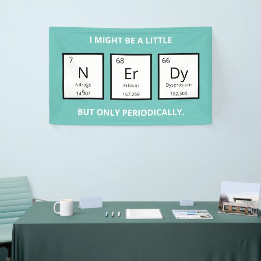 Banderoles Humour de table périodique Nerdy | Funny Science P (Salon professionnel)