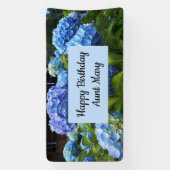 Banderoles Hydrangea Bleu Botanique Fleurale Anniversaire (Verticale)