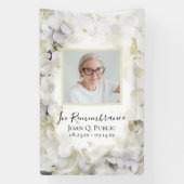 Banderoles Hydrangée blanche Aquarelle Célébration de la vie (Verticale)