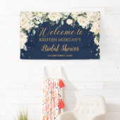 Banderoles Hydrangée fleurie blanche verdure douche nuptiale (En situation)