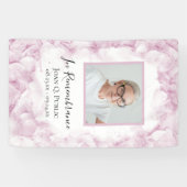 Banderoles Hydrangée rose Aquarelle Célébration de la vie (Horizontal)