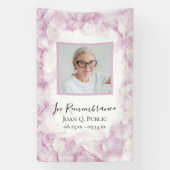 Banderoles Hydrangée rose Aquarelle Célébration de la vie (Verticale)