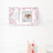 Banderoles Hydrangée rose Aquarelle Célébration de la vie (Insitu)