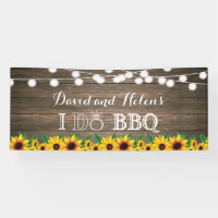 I DO BBBQ Sunflower Rustic Wood Mariage Engagement