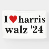 Banderoles i heart harris walz président des élections de 202 (Horizontal)