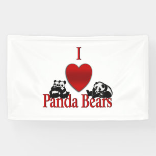 Banderoles I Heart Panda Bears Fun