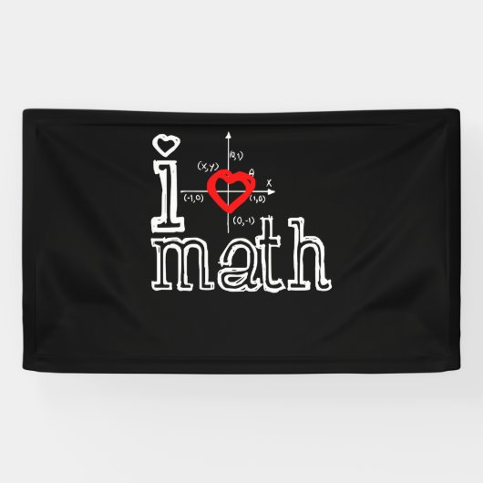Banderoles I Love Math I Heart Math Mathématiques (Horizontal)