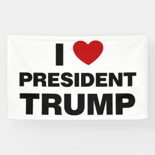 Banderoles I Love Président Trump Heart