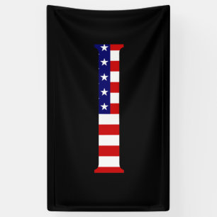 Banderoles I Monogramme superposé sur le drapeau américain (v