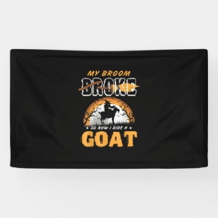 Banderoles I Ride A Goat Funny Farming Halloween Farmer Venin