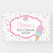 Banderoles Ice Cream Shop fête d'anniversaire (Horizontal)