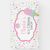 Banderoles Ice Cream Shop fête d'anniversaire (Vertical)