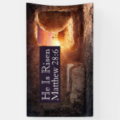 Banderoles Il Est Ressuscité Trois Croix Vides Tombeaux Eglis (Vertical)