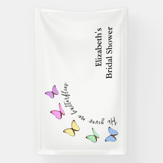 Banderoles Il Me Donne Fête des mariées Aux Papillons (Verticale)