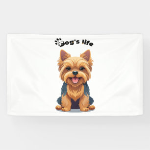 Banderoles Illustration amusante de Terrier Yorkshire de la v