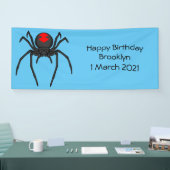 Banderoles Illustration d'araignée noire effrayante (Salon professionnel)