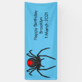 Banderoles Illustration d'araignée noire effrayante (Vertical)