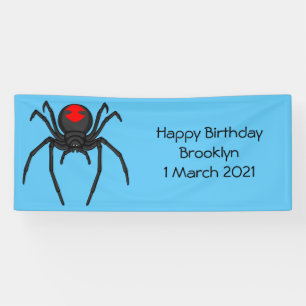 Banderoles Illustration d'araignée noire effrayante