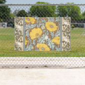 Banderoles illustration d'art pavot fleur jaune (En situation)