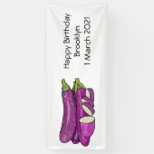 Banderoles Illustration d'aubergine (Vertical)
