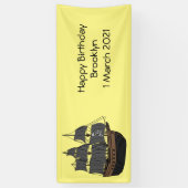 Banderoles Illustration de bateau pirate (Vertical)