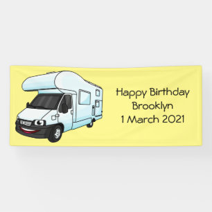 Banderoles Illustration de caravane de camping-car joyeuse en