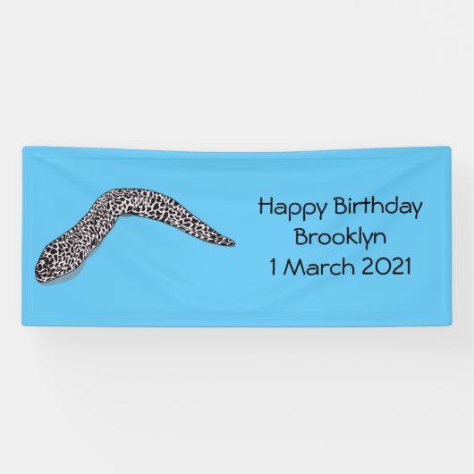 Banderoles Illustration de caricature de murène tachetée (Horizontal)