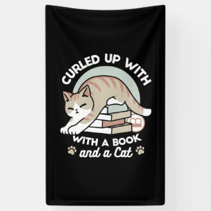 Banderoles Illustration de chat Lover - Curled Up & Cosy