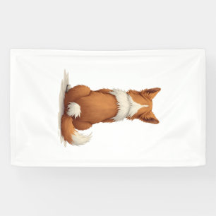 Banderoles Illustration de chien vintage vue de dos sur fond 