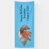 Banderoles Illustration de crabe ermite (Vertical)