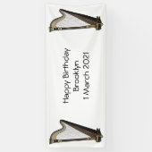 Banderoles Illustration de dessin animé sur la harpe (Vertical)