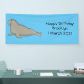 Banderoles Illustration de dessin de phoque éléphant (Salon professionnel)