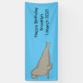 Banderoles Illustration de dessin de phoque éléphant (Vertical)