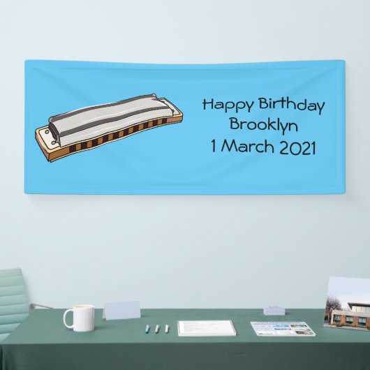 Banderoles Illustration de dessin d'Harmonica (Salon professionnel)