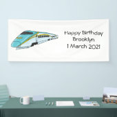 Banderoles Illustration de la bande dessinée d'un train à bal (Salon professionnel)