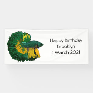 Banderoles Illustration de la caricature de poisson de combat